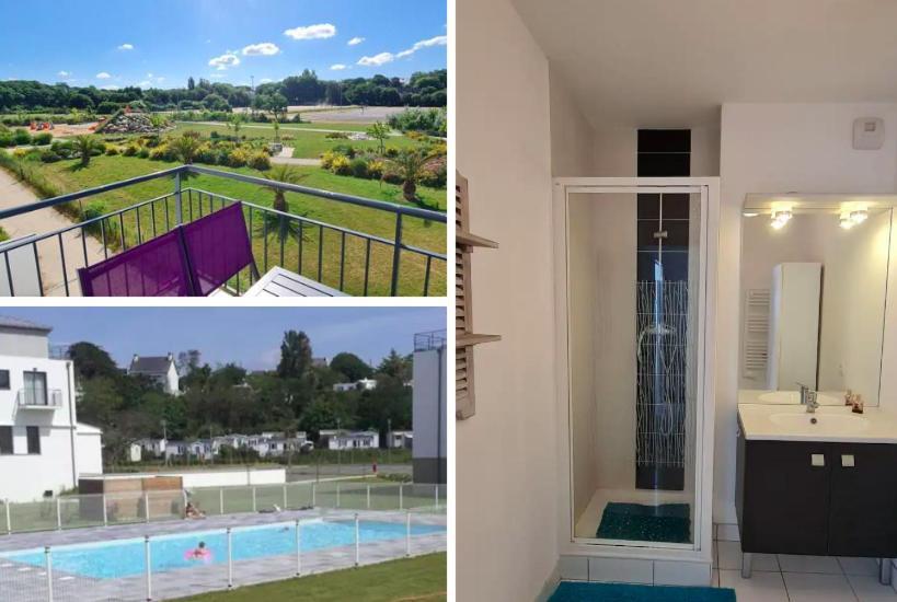 קונקרנו Appartement Devant La Plage Avec Piscine מראה חיצוני תמונה
